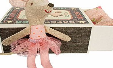 Maileg Little Sister in Pink Spotty Top amp; Pink Tutu in a Matchbox