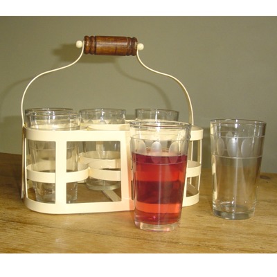 Glass Carrier and set of 6 Glasses