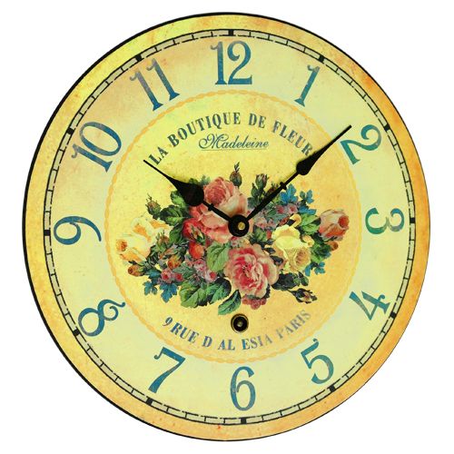 La Boutique De Fleurs French Wooden Wall Clock