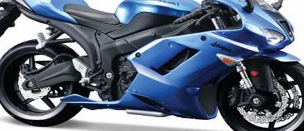 Maisto Kawasaki ZX-6R Kit (2007) in Blue (1:12 scale) Diecast Model Motorbike