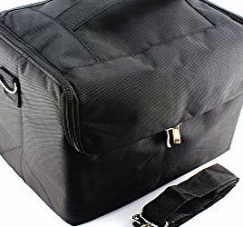 Makartt Extendable Cosmetic Makeup Bag Travel Case Box Beauty Tool with 4 Compartments (black)