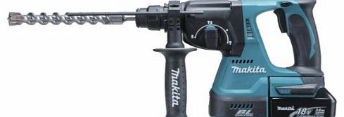 Makita 18V 24mm Cordless Lithium-Ion SDS Plus Brushless 3-Mode Rotary Hammer Drill with 2 x Batteries