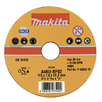 MAKITA Metal Cutting Discs 115 x 1 x 22.2mm Pack of 10