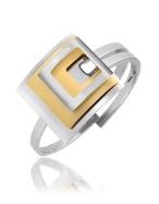 Kimana - Diamond Square Shaped Stainless Steel Bangle Bracelet