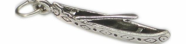 Maldon Jewellery Canoe with paddle sterling silver charm .925 x1 Canoes and Kayaks charms SSSC034