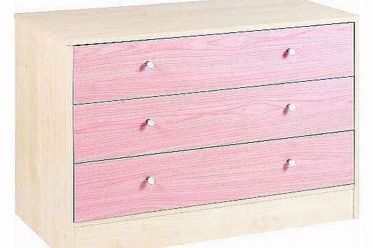 Large Chest Of 3 Drawers Pink Bedroom Furniture