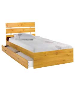 Single Pine Bed with Sprung Matt