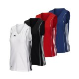 Malik Adidas T8 Womens Clima Tank Shirt (Large Red/White)