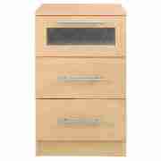 Malmo 3 Drawer Bedside, Maple