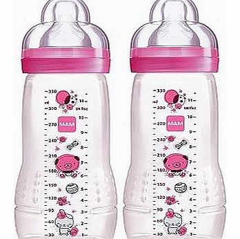 330ml Baby Feeding Bottles x 2- Pink 10178434