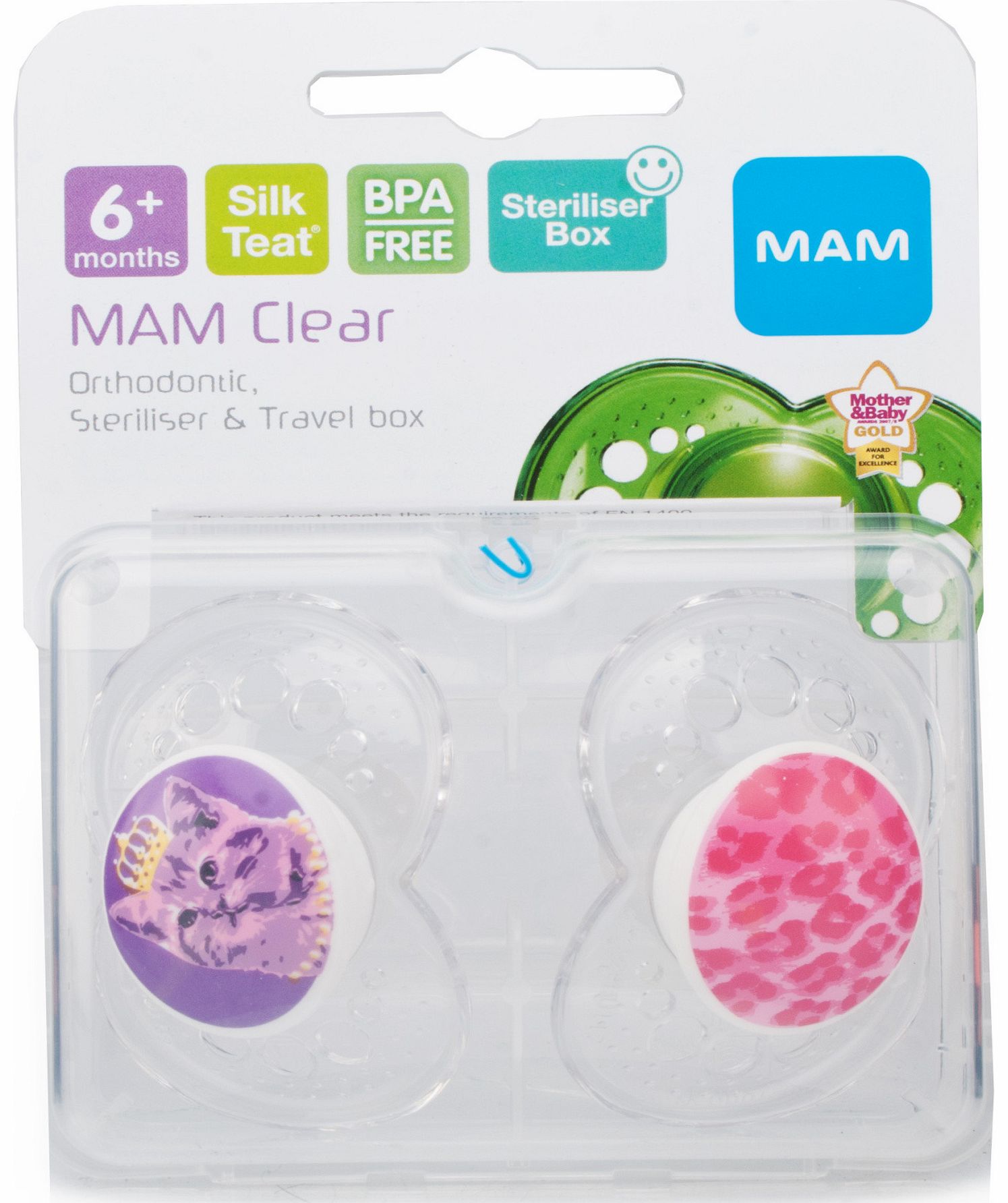 Mam Clear Soothers 6  Months Pink