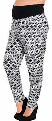 Womens Ditsy Print Trousers - Small
