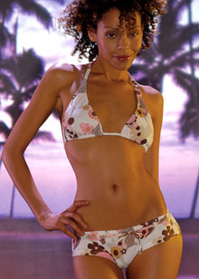 Sea Cruise halterneck bikini top with boyleg bikini briefs