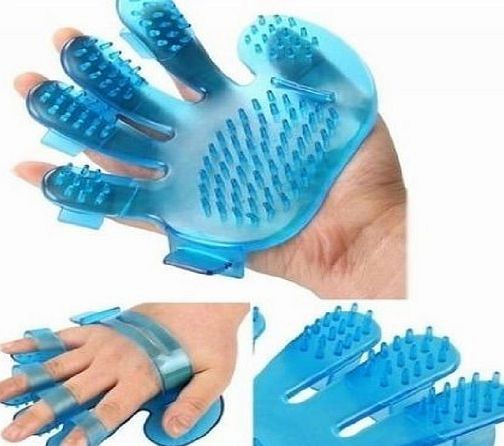 MAMMOTH PET Mammoth XT Pet Grooming Massage Glove Brush - Removes Hair / Cats / Dogs / Pets - BLUE