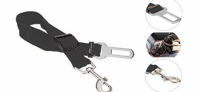 Mammoth XT Adjustable Pet Car Safety Seat Belt Lead - Dogs / Cats / Pets - BLACK