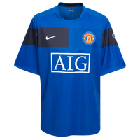 Man Utd Nike 09-10 Man Utd Pre-Match Training shirt (blue)