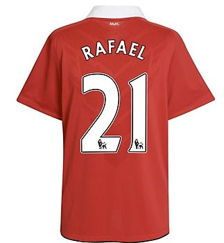 Nike 2010-11 Man Utd Nike Home Shirt (Rafael 21)