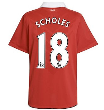 Man Utd Nike 2010-11 Man Utd Nike Home Shirt (Scholes 18)
