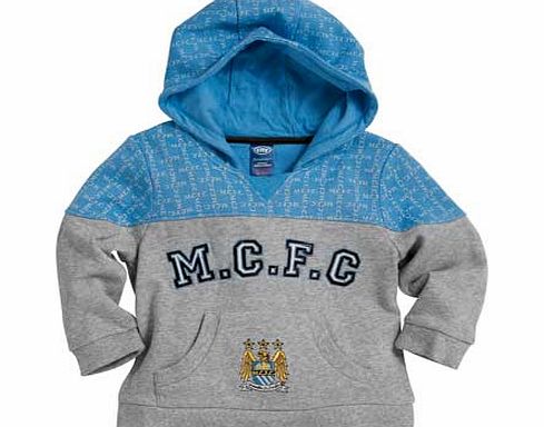 Manchester City FC Boys Grey Team Hoodie -