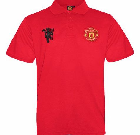Manchester United F.C. Manchester United FC Official Football Gift Mens Crest Polo Shirt Red XXL