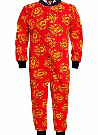 Manchester United F.C. Manchester United FC Official Gift Boys Kids Pyjama Onesie Red 5-6 Years