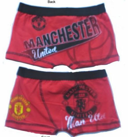 Manchester United Football Club Boys Boxer Shorts Age 9-10 Years