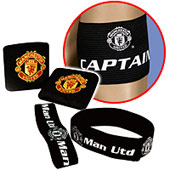 Manchester United Gift Pack - Black Wristbands- Captains Armband and Sock Ties.