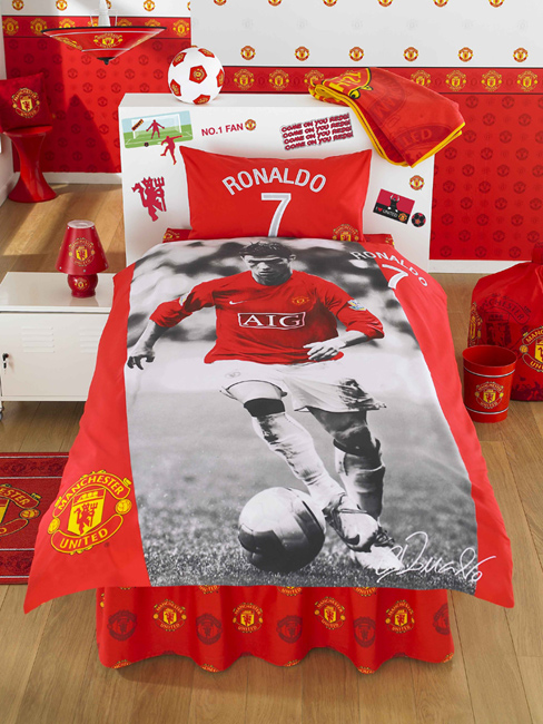 Manchester United Ronaldo Football FC Single Duvet Cover and Pillowcase
