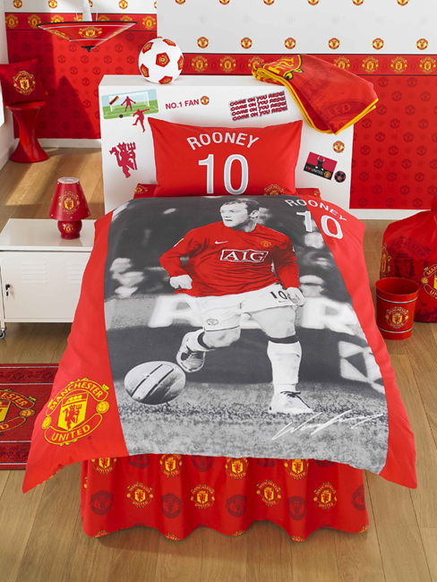 Manchester United Rooney Football FC Single Duvet Cover and Pillowcase