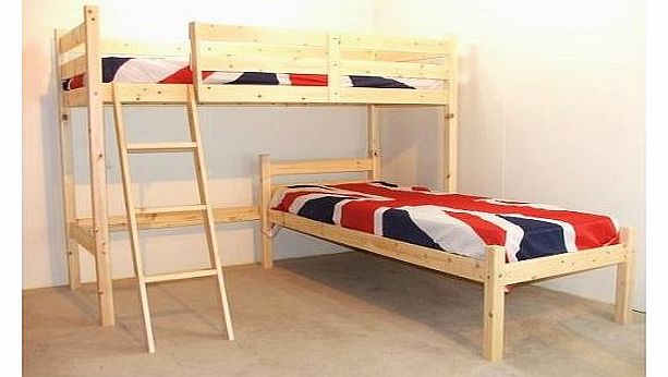 Mandoline L Shaped Bunk L SHAPED 3ft bunkbed - Wooden LShaped Bunk Bed for kids - FAST DELIVERY