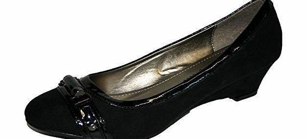 Manfield Womens Comfort Wedge Court Shoes Sizes 3-8 (5 UK, Black)