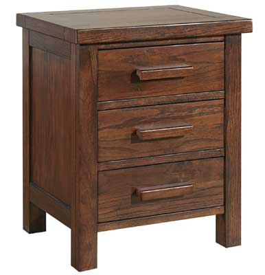 manhattan Dark Oak Three Drawer Bedside Cabinet