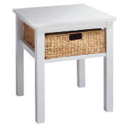 Manila 1 Drawer Side Table, White