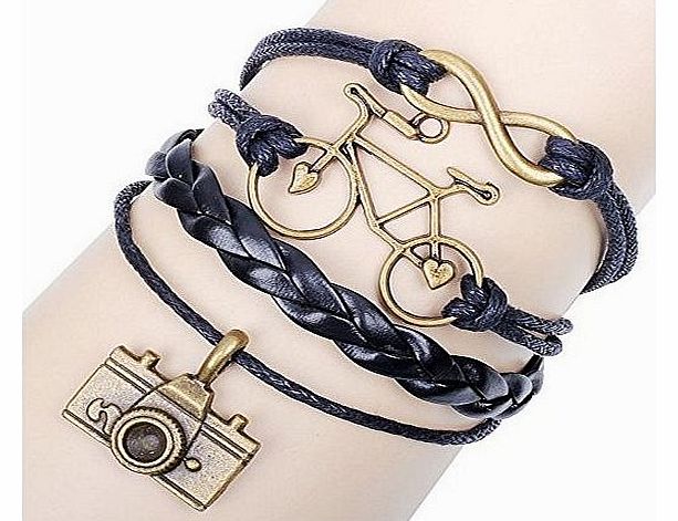 ManMan - Multilayer woven friendship bracelets /Bike / camera bracelet (including a velvet bag)