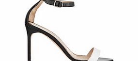MANOLO BLAHNIK Chaos black and white leather sandals