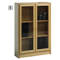 Real Maple Wood Veneer Low Glass Door Bookcase