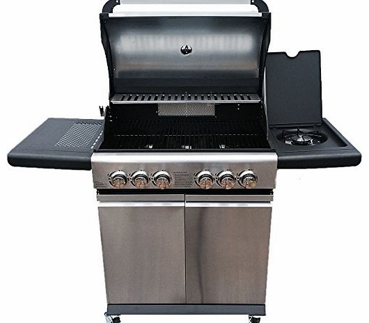 Marco Phillippe Gas BBQ with 4 Main Burners 1 Side Burner 1 Rear Burner And Stainless Steel Rotisserie