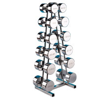 Chrome 12.5kg-25kg Dumbbell Set With Stand