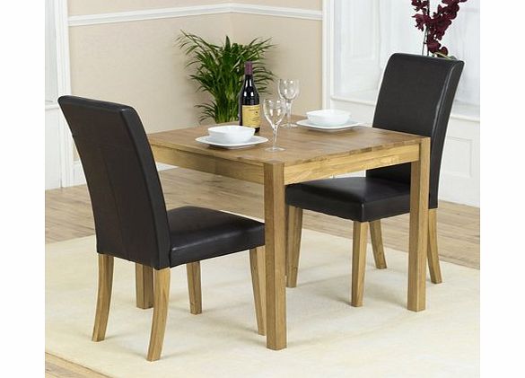 Mark Harris Promo/Atlanta Solid Oak Dining Set with 2 Brown Chairs