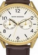 Mark Maddox Mens Classic Brown Leather Strap Watch