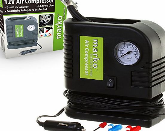 Marko Auto Accessories 12V Air Compressor Tyre Inflator Car Bike Air Bed Pump Cigarette Lighter 250PSI