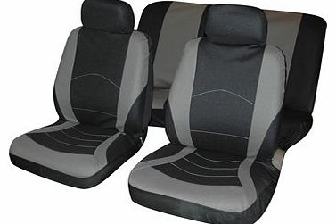 Marko Auto Accessories 6PC Universal Car Seat Covers Set Vehicle Cover Protector Black & Gray Grey
