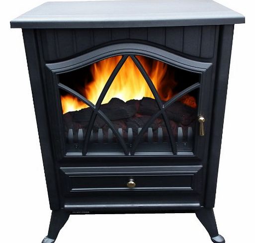 900W/1800W Electric Fireplace Heater with Flame Fire Effect Burner Look Fan Heat