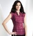 Marks and Spencer Cotton Blend Sleeveless Check Print Blouse