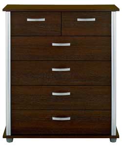 marlin 4 Wide 2 Narrow Drawer Chest - Wenge