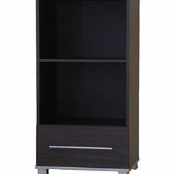 Hi-Fi Stereo Cabinet Walnut Dark Wood Open Shelf Cupboard 1 Drawer