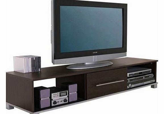TV Stand Widescreen Unit Dark Wood Wenge Finish Suitable for 50 Inch Television 1 Drawer
