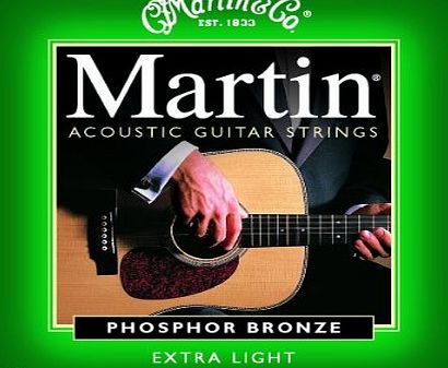 Martin 92/8 Acoustic Guitar Strings - Phosphor Bronze Wound Extra (Light, .010 - .047)