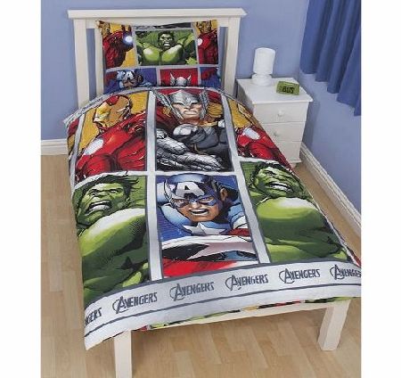 Marvel Childrens/Kids Marvel Avengers Assemble Reversible Quilt/Duvet Cover Bedding Set (Single Bed) (Multi