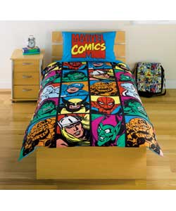 Marvel Comic Characters Rotary Single Bed Duvet Set